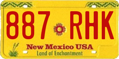 NM license plate 887RHK
