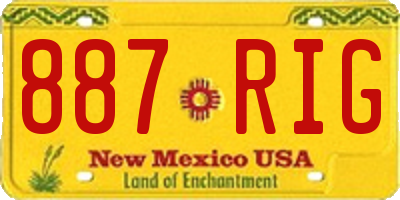 NM license plate 887RIG