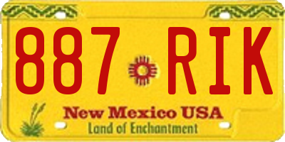 NM license plate 887RIK