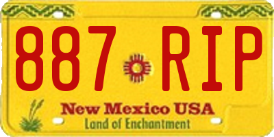 NM license plate 887RIP