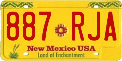 NM license plate 887RJA
