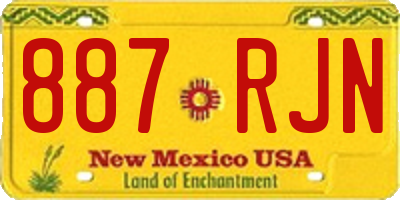 NM license plate 887RJN