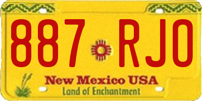 NM license plate 887RJO