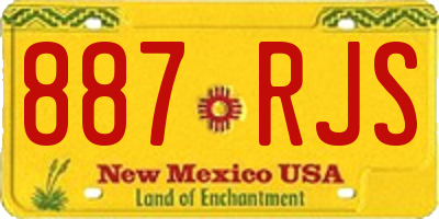 NM license plate 887RJS