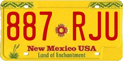 NM license plate 887RJU