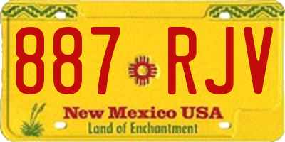 NM license plate 887RJV