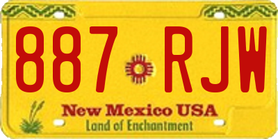 NM license plate 887RJW
