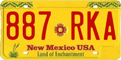 NM license plate 887RKA