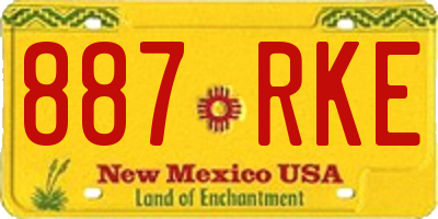 NM license plate 887RKE