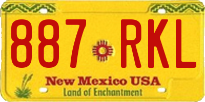 NM license plate 887RKL