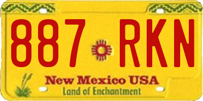 NM license plate 887RKN