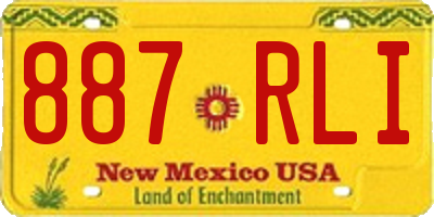 NM license plate 887RLI