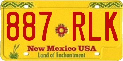 NM license plate 887RLK