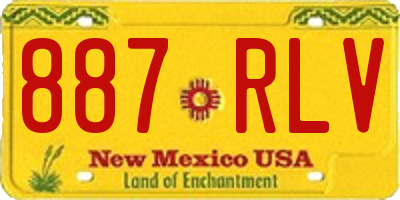 NM license plate 887RLV