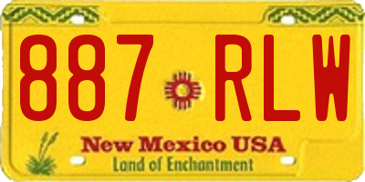NM license plate 887RLW
