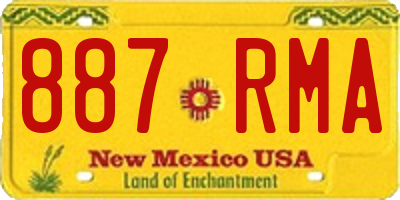 NM license plate 887RMA