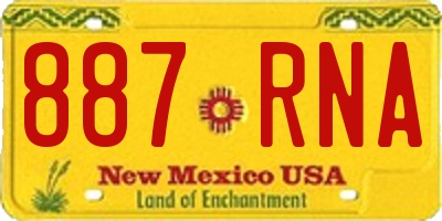 NM license plate 887RNA