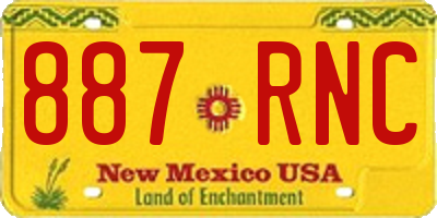 NM license plate 887RNC