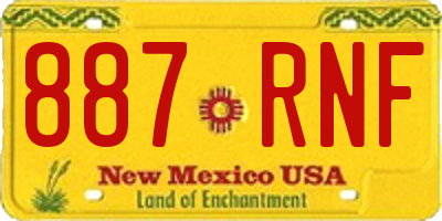 NM license plate 887RNF