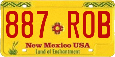 NM license plate 887ROB