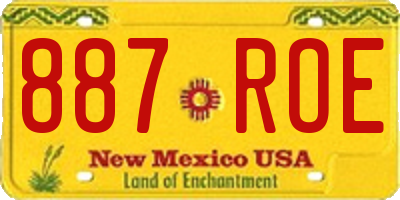 NM license plate 887ROE