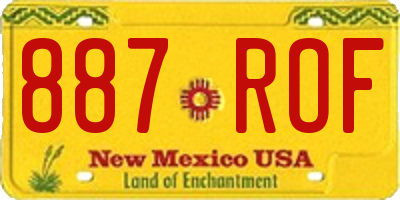 NM license plate 887ROF