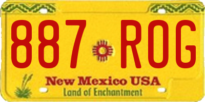 NM license plate 887ROG