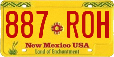 NM license plate 887ROH