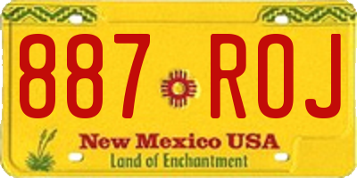 NM license plate 887ROJ