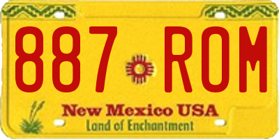 NM license plate 887ROM