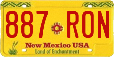 NM license plate 887RON