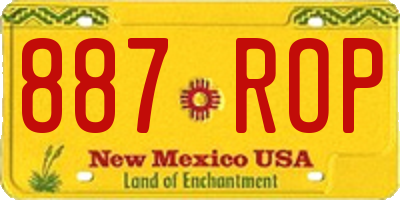 NM license plate 887ROP