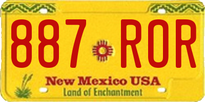 NM license plate 887ROR