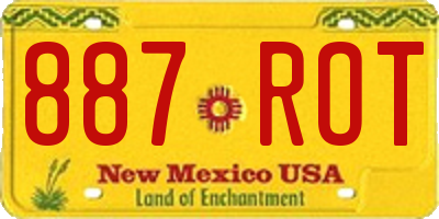 NM license plate 887ROT