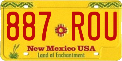 NM license plate 887ROU