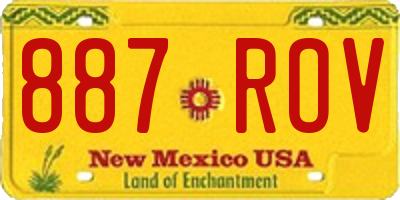 NM license plate 887ROV