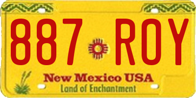 NM license plate 887ROY