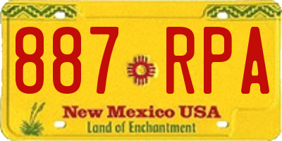 NM license plate 887RPA