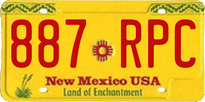 NM license plate 887RPC