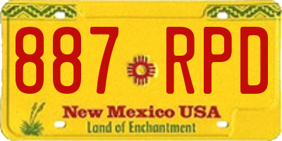 NM license plate 887RPD