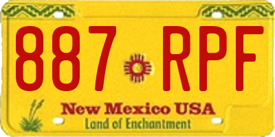 NM license plate 887RPF