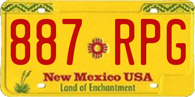 NM license plate 887RPG