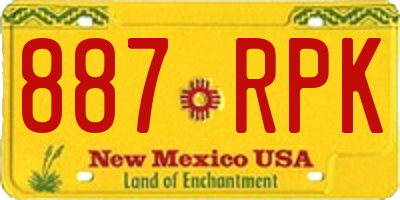 NM license plate 887RPK