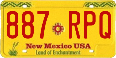 NM license plate 887RPQ