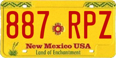 NM license plate 887RPZ