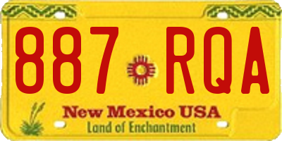 NM license plate 887RQA