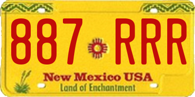 NM license plate 887RRR