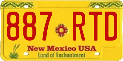 NM license plate 887RTD