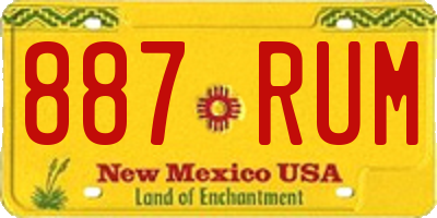 NM license plate 887RUM