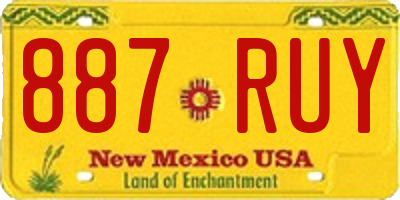 NM license plate 887RUY